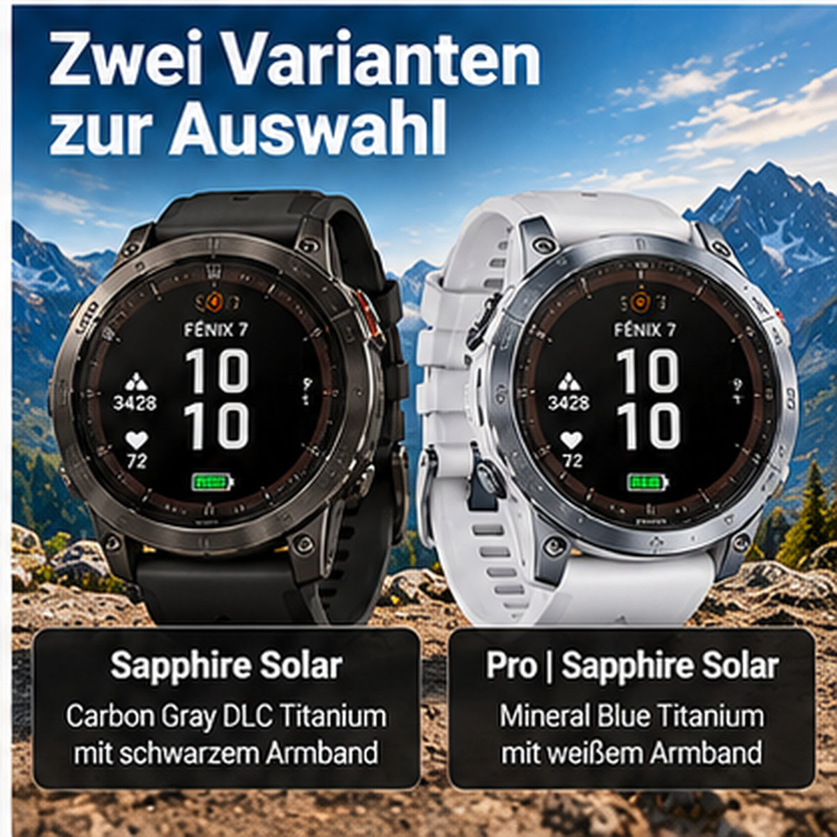 Garmin fēnix 7 Sapphire Solar – GPS-Multisport-Smartwatch