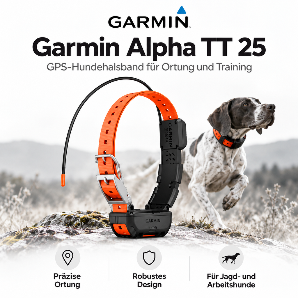 Garmin Alpha GPS Hundetracker mit Halsband für Jagdhunde