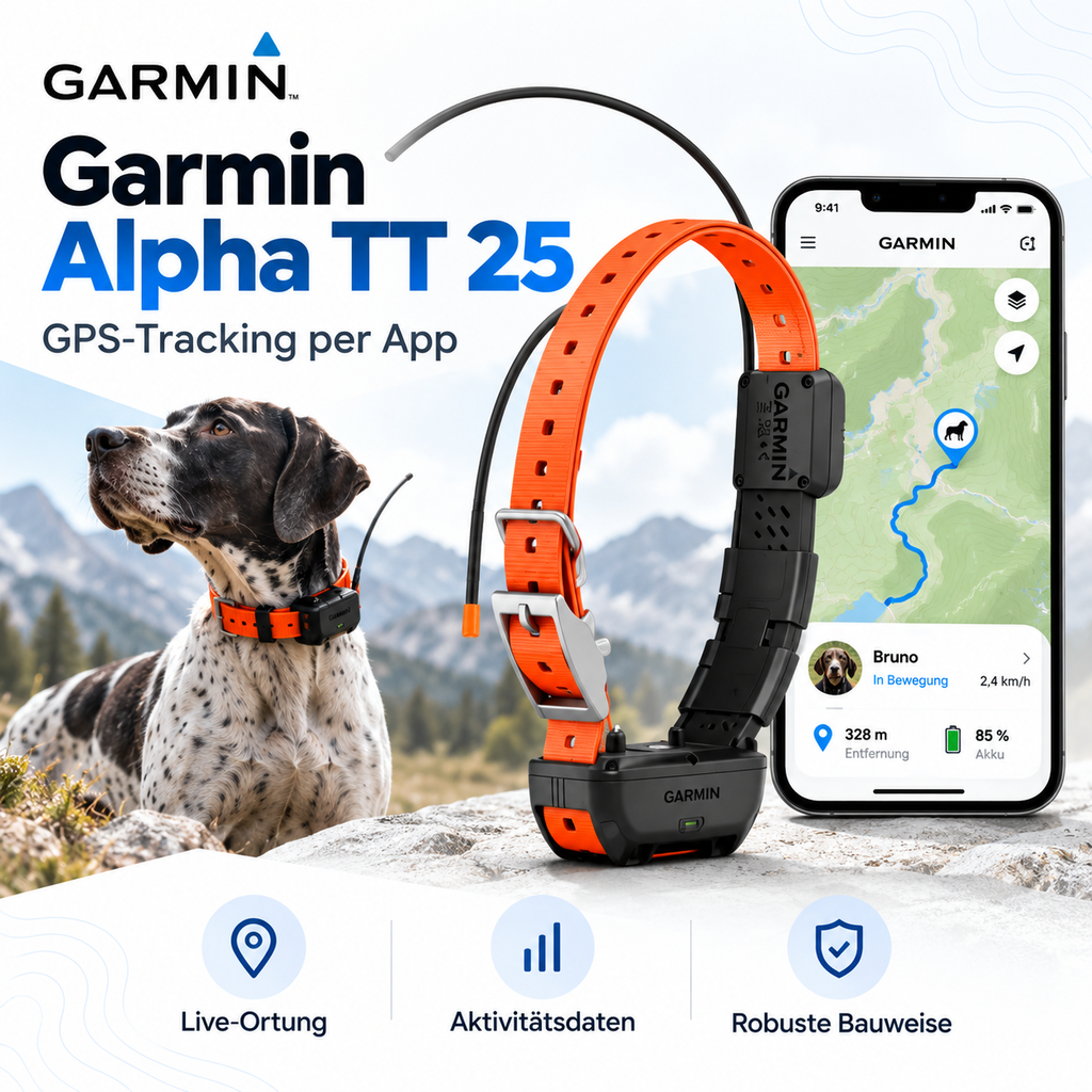Garmin Alpha GPS Hundetracker mit Halsband für Jagdhunde