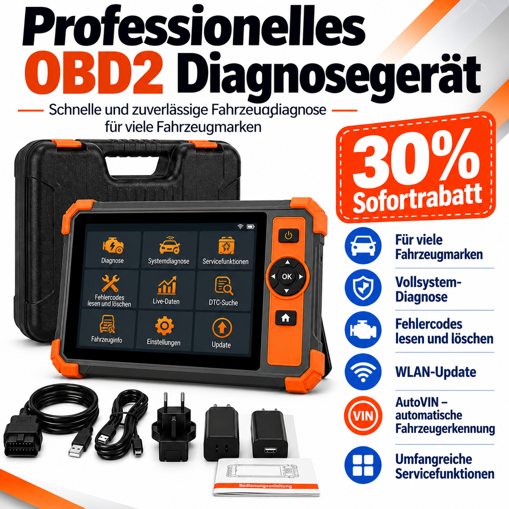 OBD2 Diagnosegerät mit bidirektionaler Steuerung für unterstützte Fahrzeuge