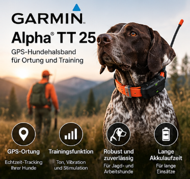 Garmin Alpha GPS Hundetracker mit Halsband für Jagdhunde