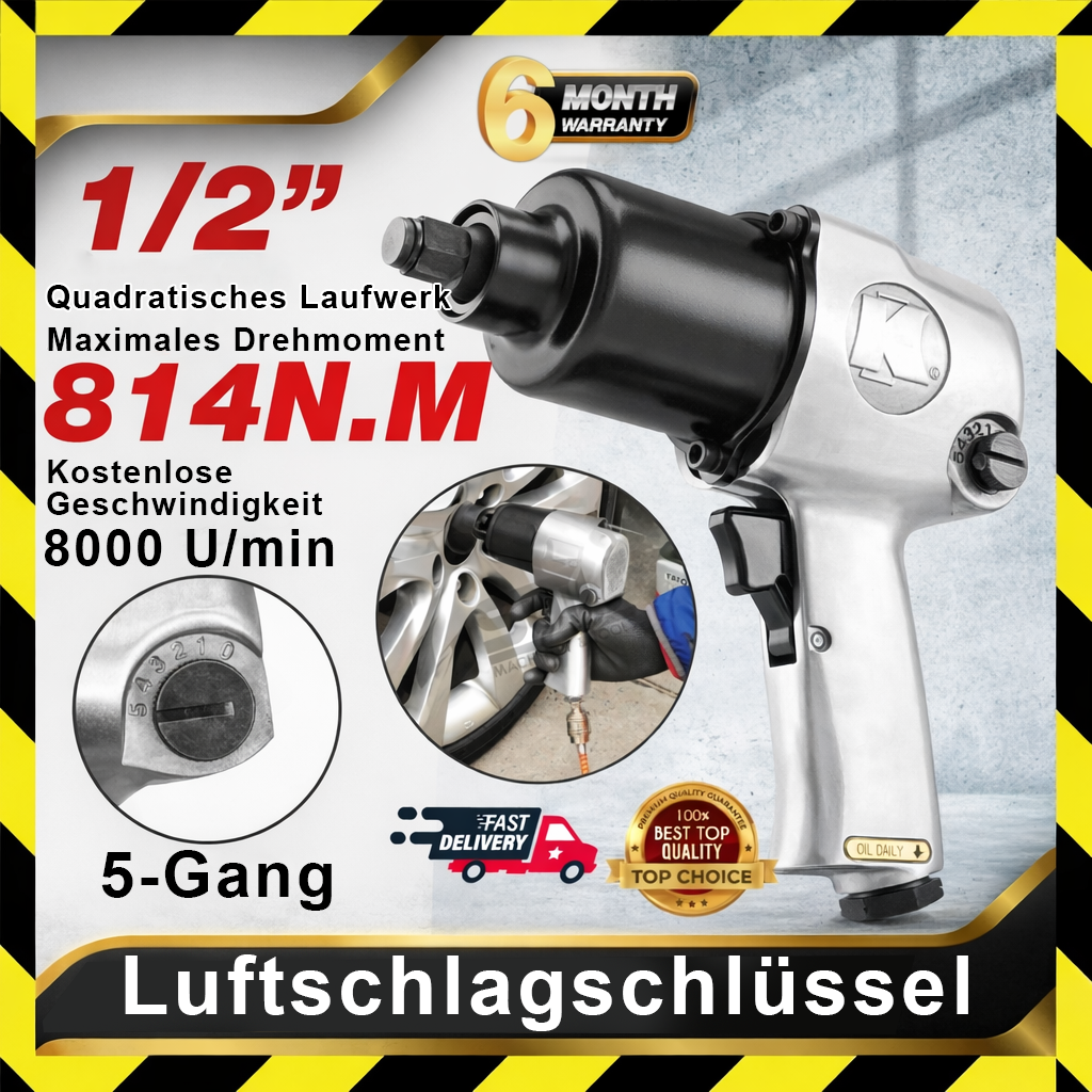 Hochwertiger 8000-U/min-Schlagschrauber, professionelles Druckluftwerkzeug für Autoreparaturen, Schraubenschlüssel, Druckluft-Schlagschrauber